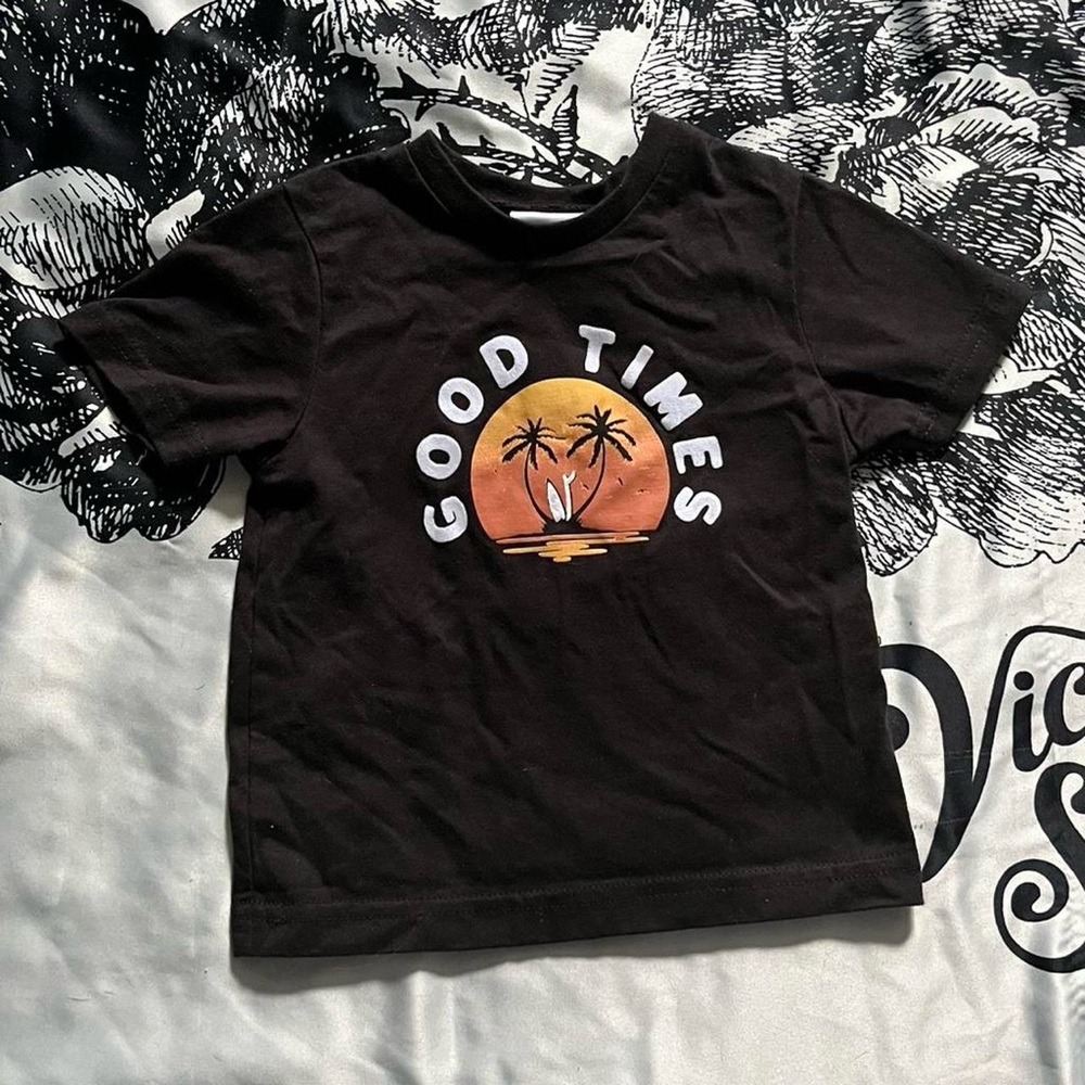 Bon Bebe black "Good Times" shirt.